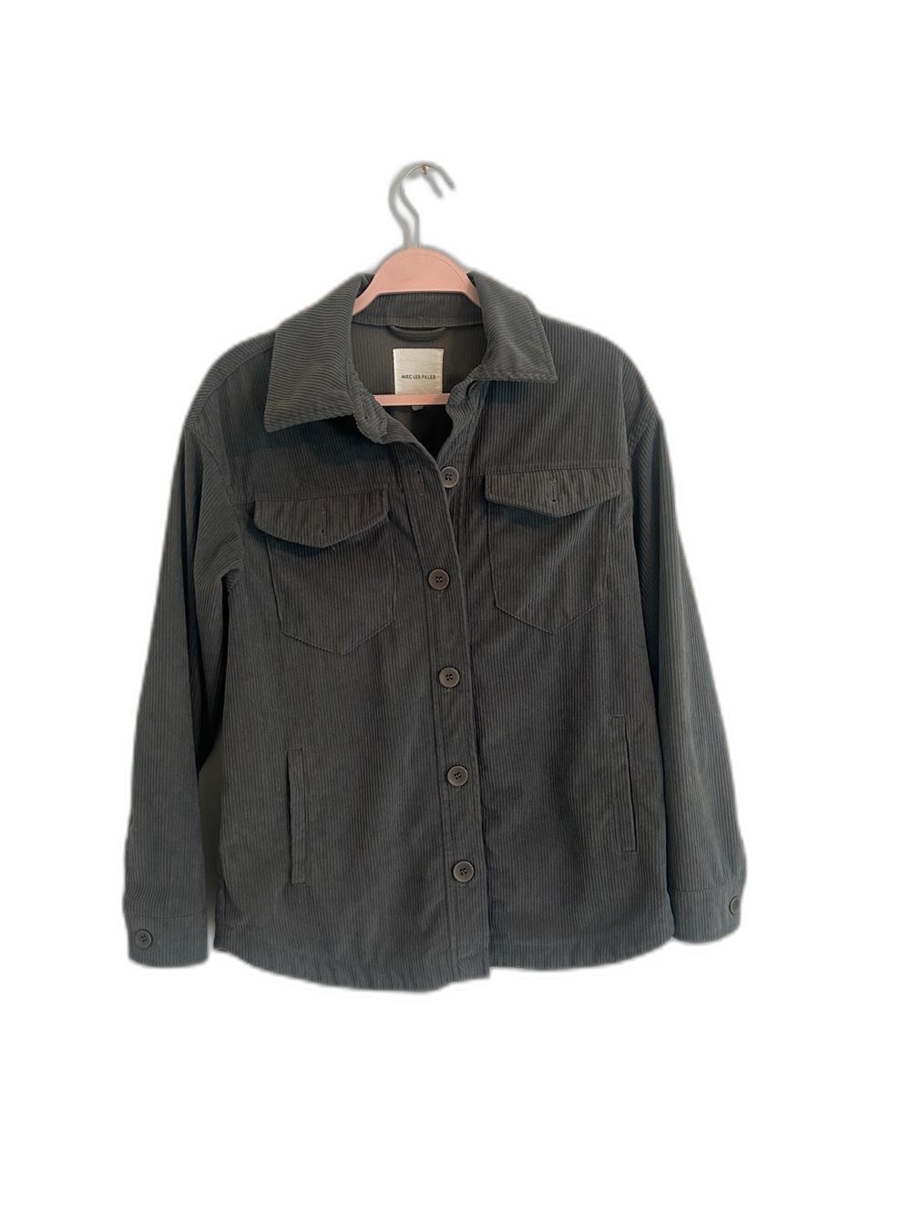 Avec Les Filles Gray Corduroy Boyfriend Shacket Jacket Size S Fall Transition